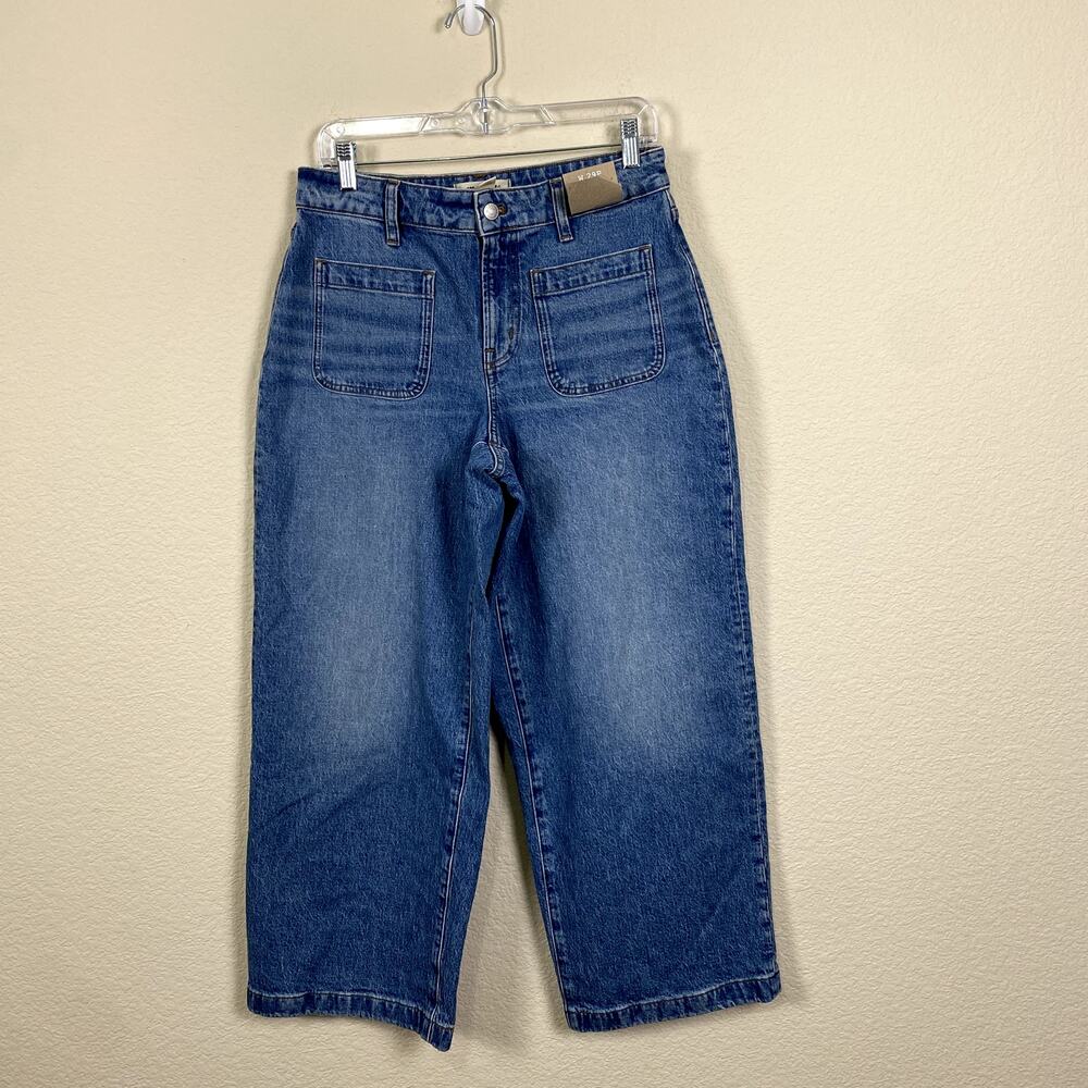 Madewell Jeans Women 29 Petite Blue Lakecourt Wash Curvy Wide Leg High Rise NWT